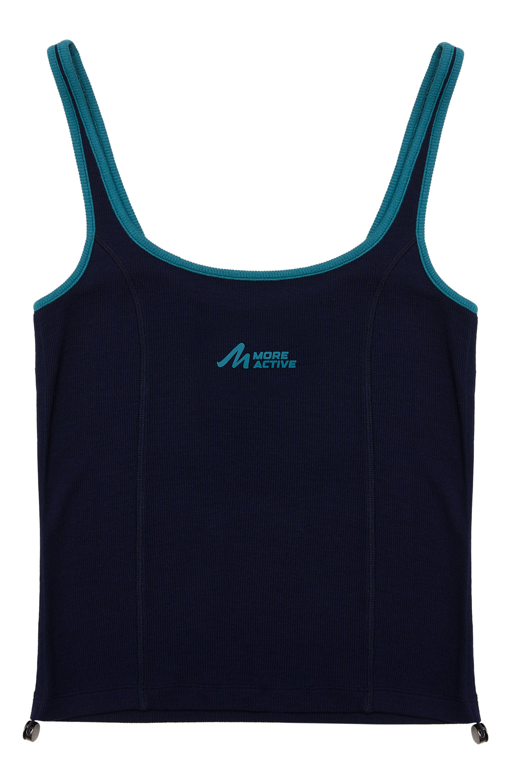 Brighton Side Gathered Rib Tank Top Maritime blue full details view 2