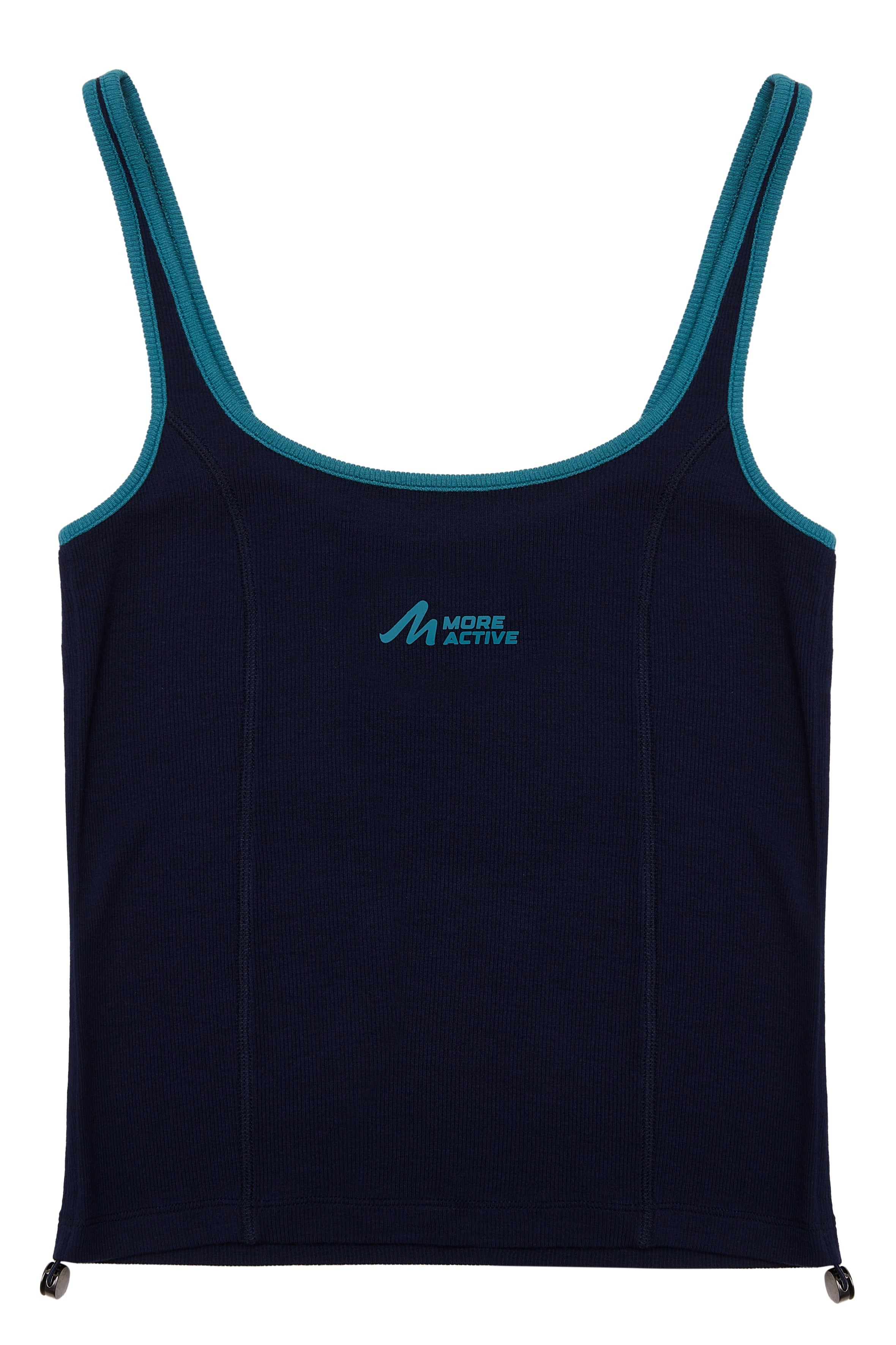 Brighton Side Gathered Rib Tank Top Maritime blue full details view 2