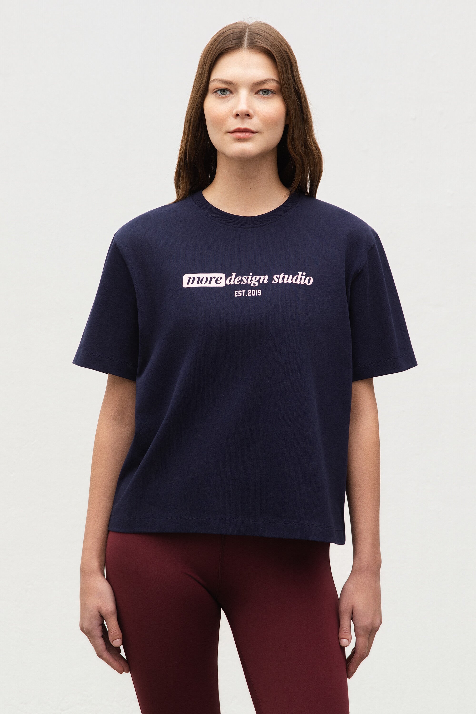 Short Sleeve Heavy Jersey Tshirt Maritime Blue Neck Details View