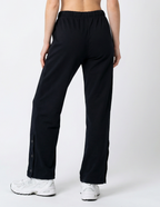 Fall Straight Leg uncuffed joggers Black Back View
