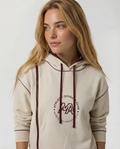 Lake Oversized women's Hoodie poppy Biege/Burgundy Front View