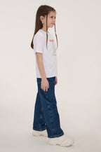 Bahama - Mum's Girl Organic Cotton T-Shirt White Side View 