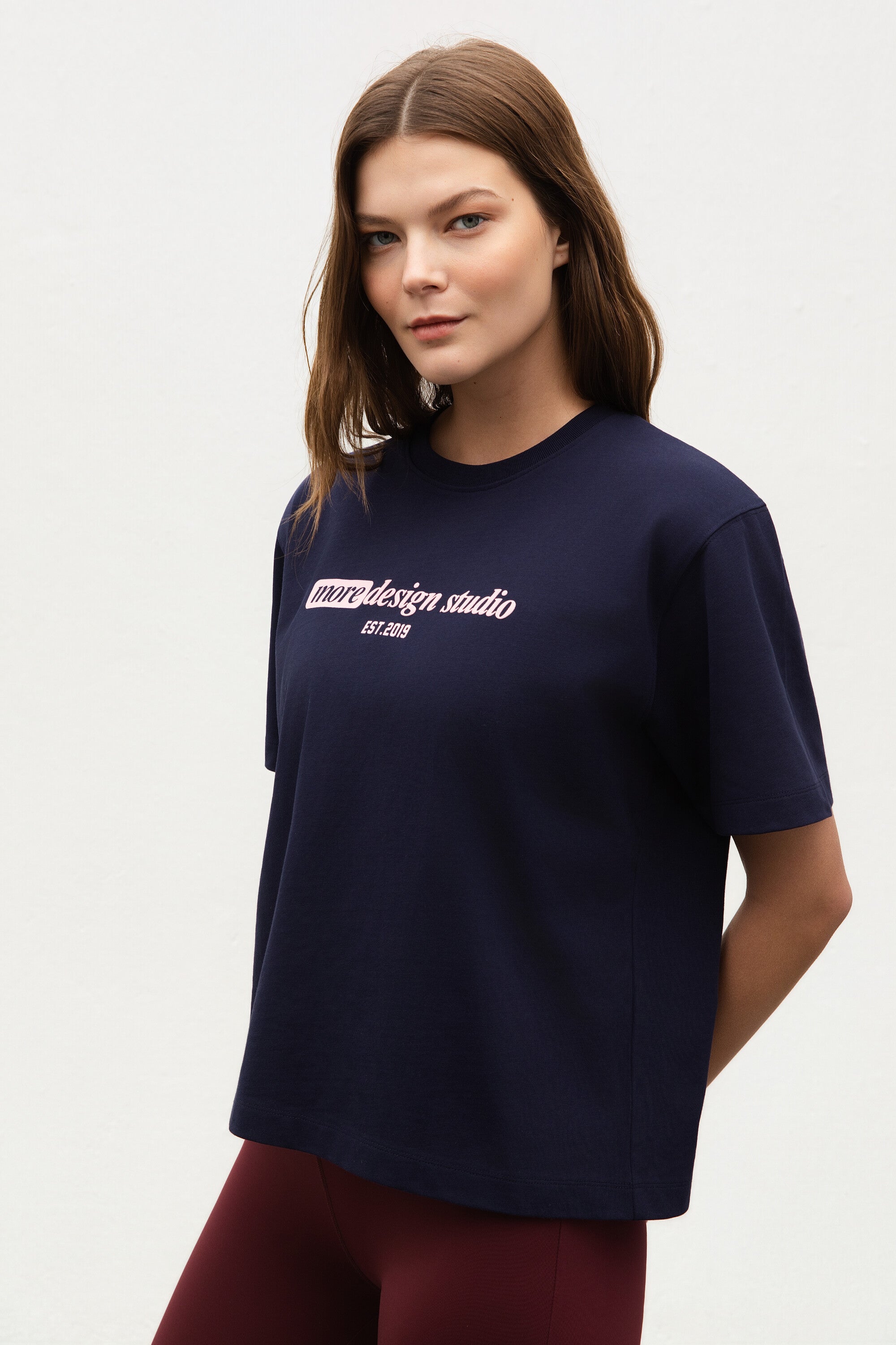 Short Sleeve Heavy Jersey Tshirt Maritime Blue Side View