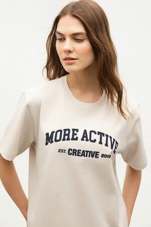 Short Sleeve Heavy Jersey Tshirt Cloud Dancer Neck Details