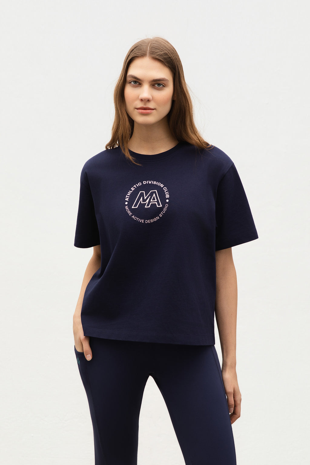 Ss Heavy Jersey Tshirt Maritime Blue front view 4