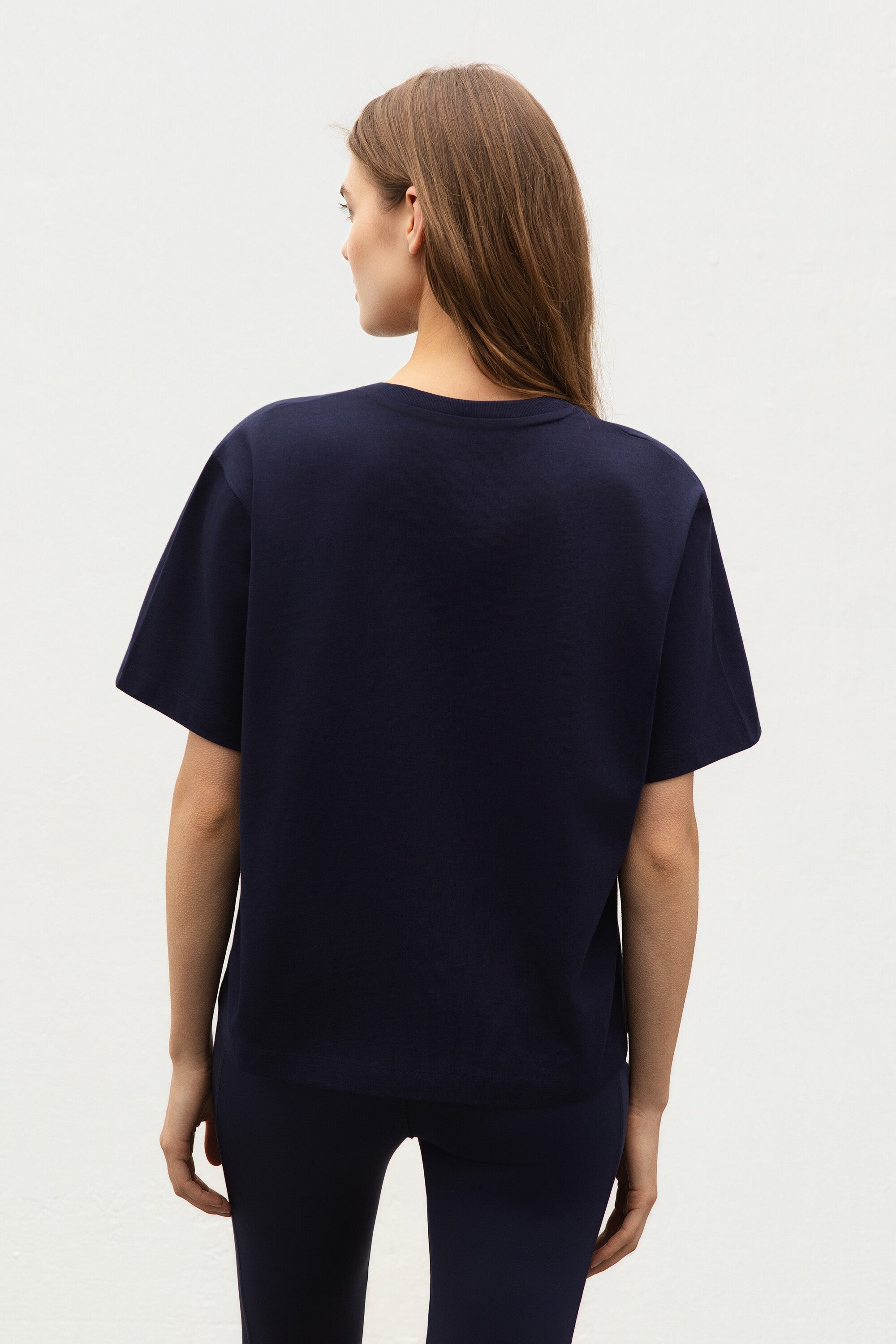 Ss Heavy Jersey Tshirt Maritime Blue back view