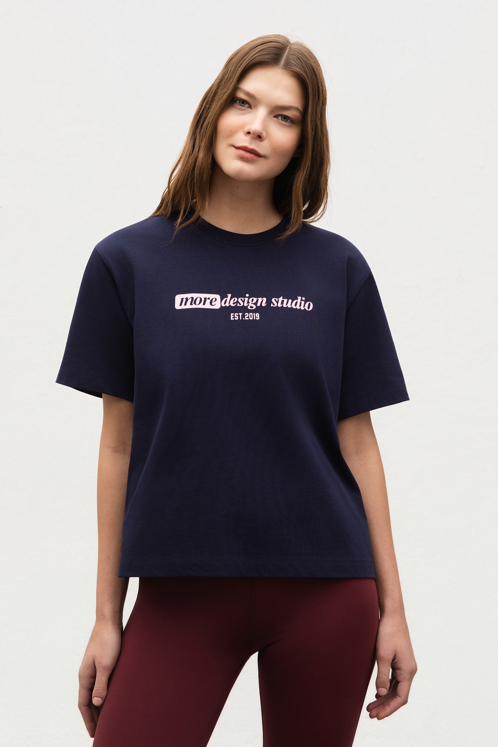 Short Sleeve Heavy Jersey Tshirt Maritime Blue Front View 3