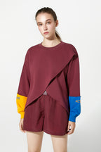 Bulls Long Sleeve Multicolour Track Top Burgundy Front View