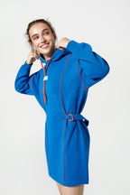 Daydream Long Sleeve Sweat Dress  Lapis Blue Front View