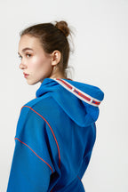 Daydream Long Sleeve Sweat Dress Lapis Blue Back View Hoodie