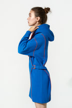 Daydream Long Sleeve Sweat Dress Lapis Blue Left Side View