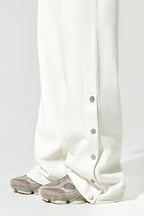 Fall Straight Leg uncuffed joggers Ecru Bottom View