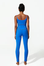 Izmir All In One Strappy Gym Unitard Lapis Blue/Poppy Red Back View 2