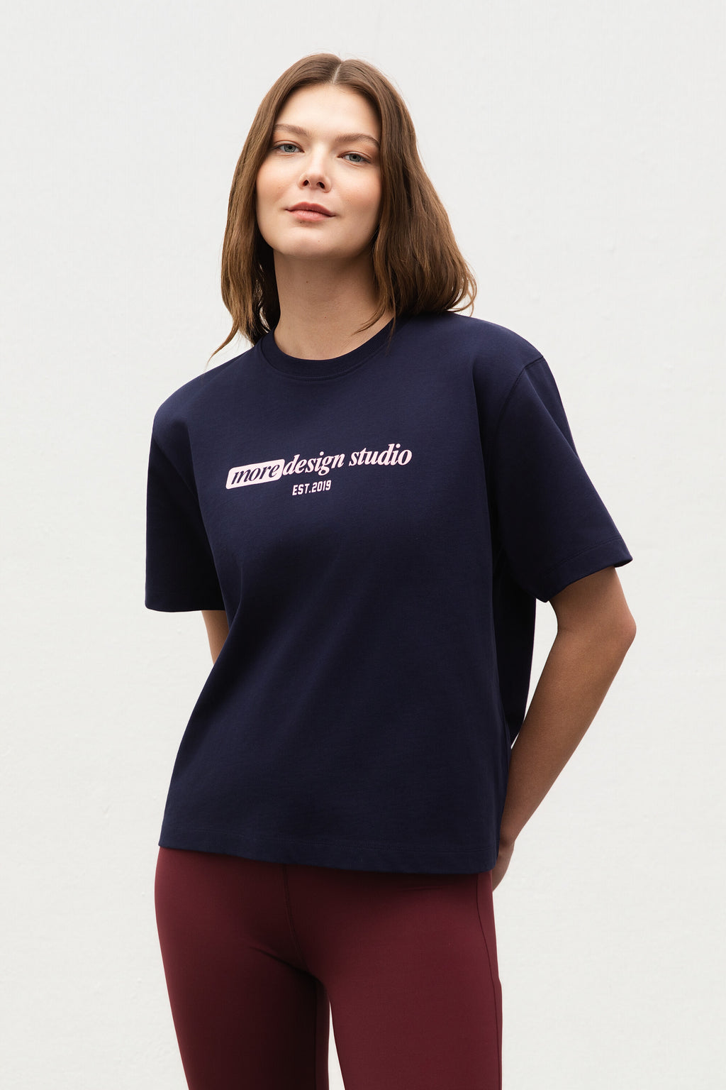 Short Sleeve Heavy Jersey Tshirt Maritime Blue Front View