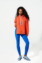 Lake Oversized women's Hoodie poppy Red/Lapis Blue Front View 3