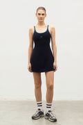 Athletic Dress With Short Maritime Blue Front View 4