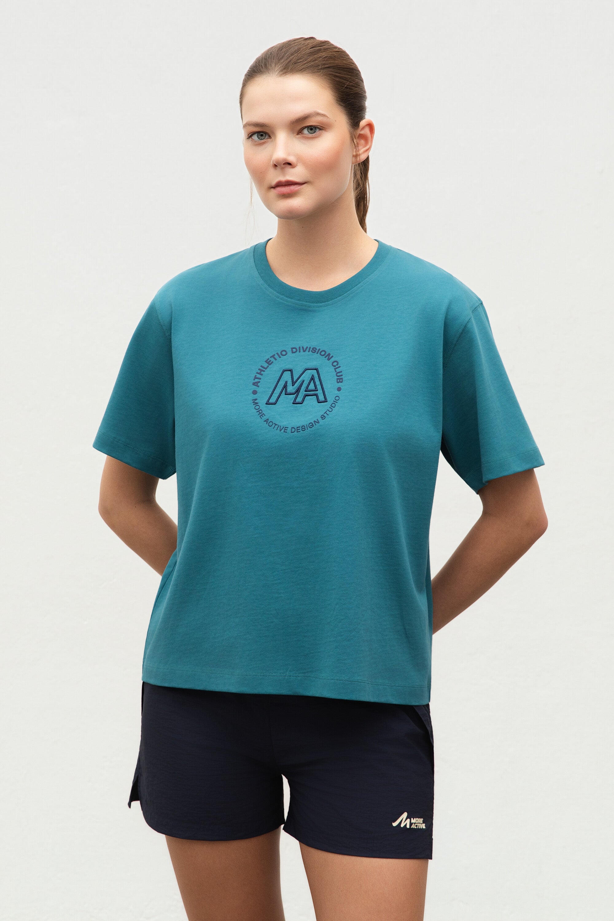 Ss Heavy Jersey Tshirt Colonial Blue front view 2